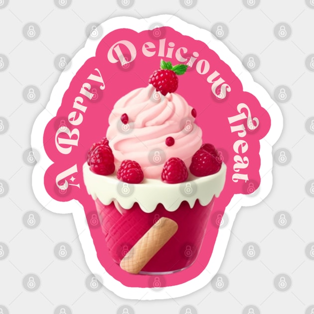 raspberry ice-cream Sticker by AOAOCreation